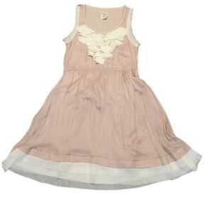 I Look‎ Dusty Rose Ruffled Dress with V-Neck